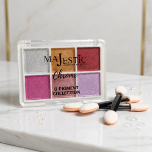 Veidrodinių pigmentų rinkinys dėžutėje Chrome Pigment (6 atspalviai)
